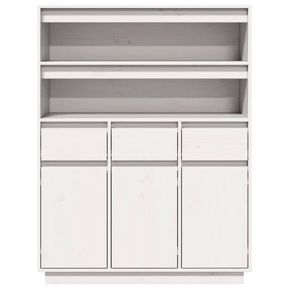 Skåp Vit 89x34x116,5 cm massiv furu