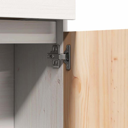 Skåp Vit 89x34x116,5 cm massiv furu