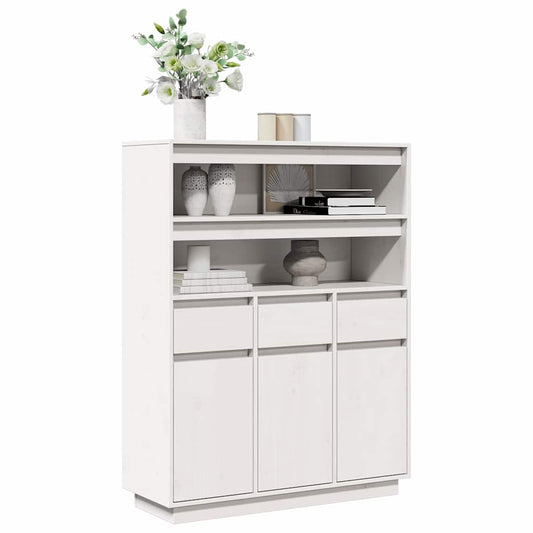 Skåp Vit 89x34x116,5 cm massiv furu