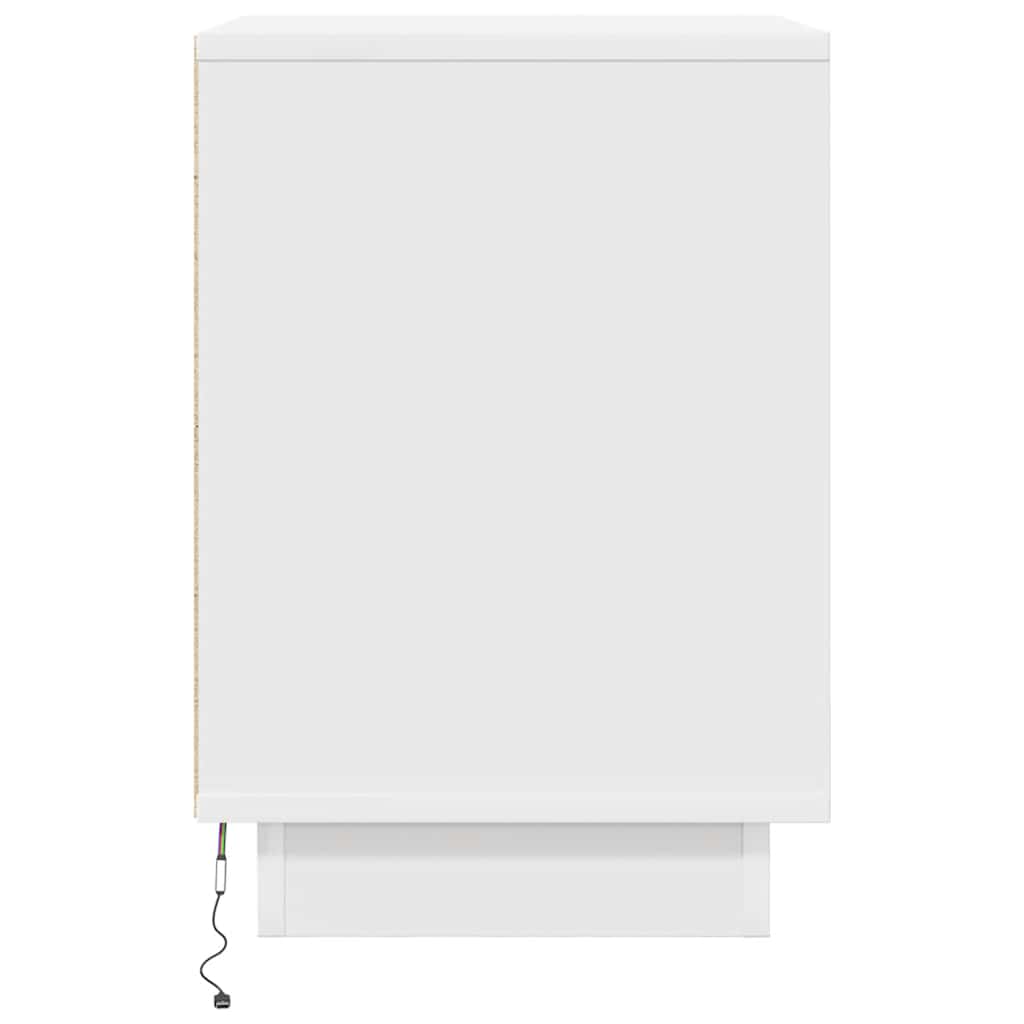 Sängbord med LED-lampor 2 st vit 38x34x50 cm