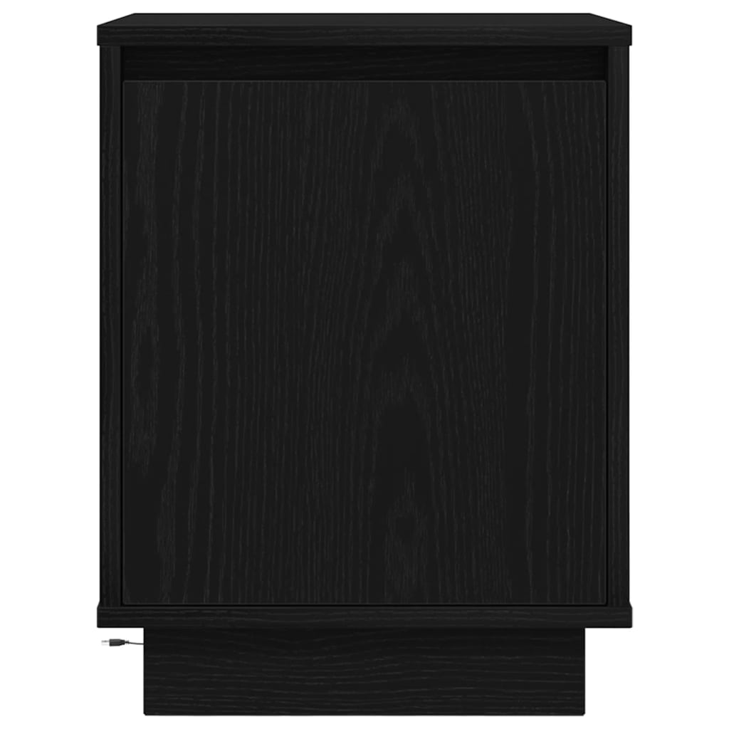 Sängbord med LED-lampor 2 st svart 38x34x50 cm