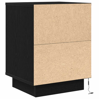 Sängbord med LED-lampor 2 st svart 38x34x50 cm