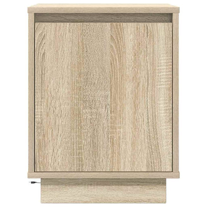Sängbord med LED-lampor 2 st, Sonoma Ek 38x34x50 cm