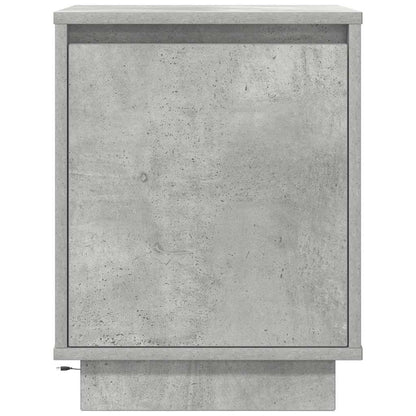 Sängbord med LED-lampor 2 st betonggrå 38x34x50 cm