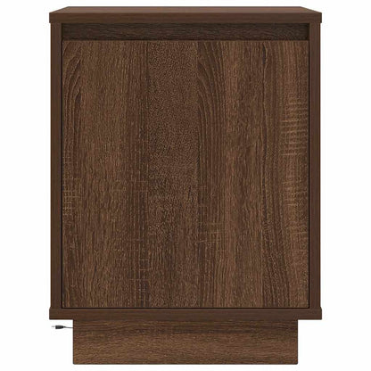 Sängbord med LED-lampor 2 st brun ek 38x34x50 cm