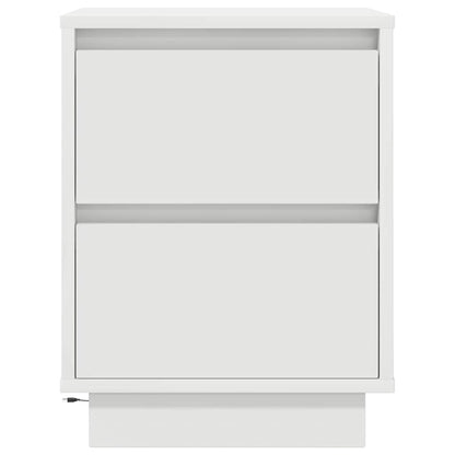 Sängbord med LED-lampor 2 st vit 38x34x50 cm