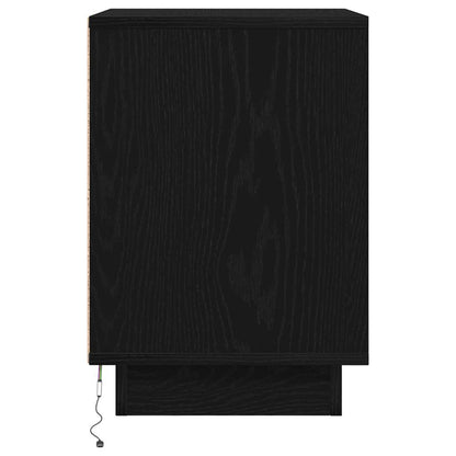 Sängbord med LED-lampor 2 st svart 38x34x50 cm