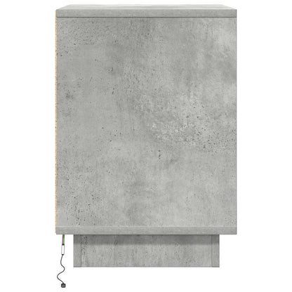 Sängbord med LED-lampor 2 st betonggrå 38x34x50 cm