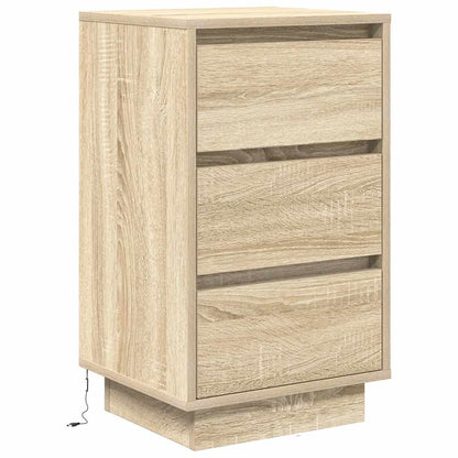 Sängbord Nattduksbord Sonoma Ek med LED 38x34x65 cm