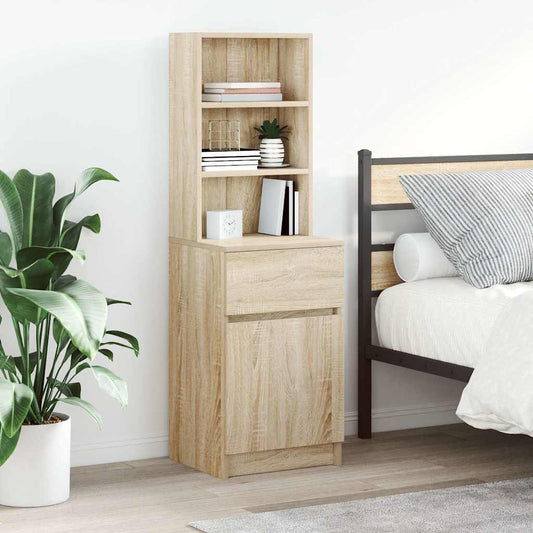 Sängbord sonoma ek 39x35x125 cm konstruerat trä