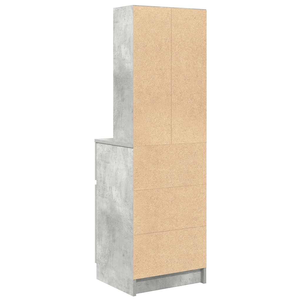 Sängbord betonggrå 39x35x125 cm konstruerat trä