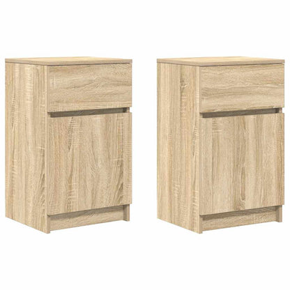 Sängbord 2 st, Sonoma ek 39x35x65 cm konstruerat trä