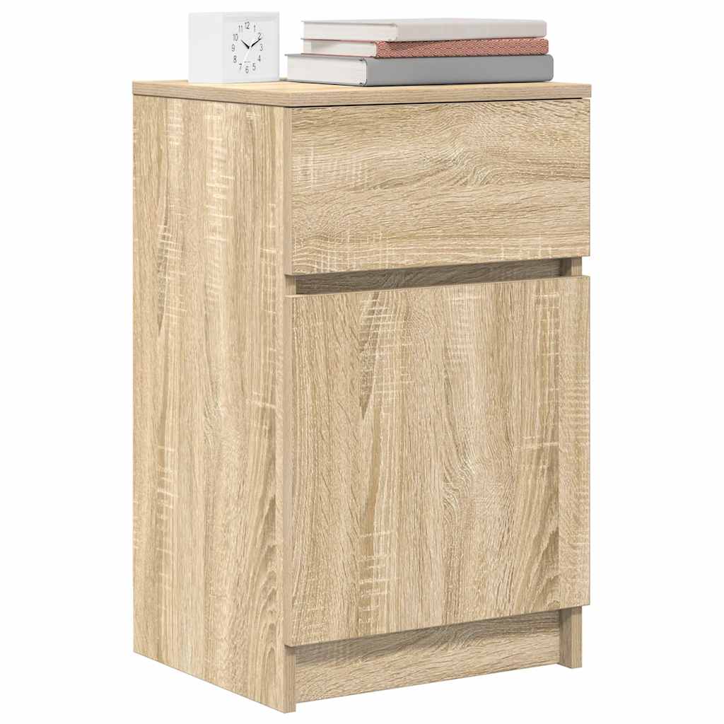 Sängbord 2 st, Sonoma ek 39x35x65 cm konstruerat trä