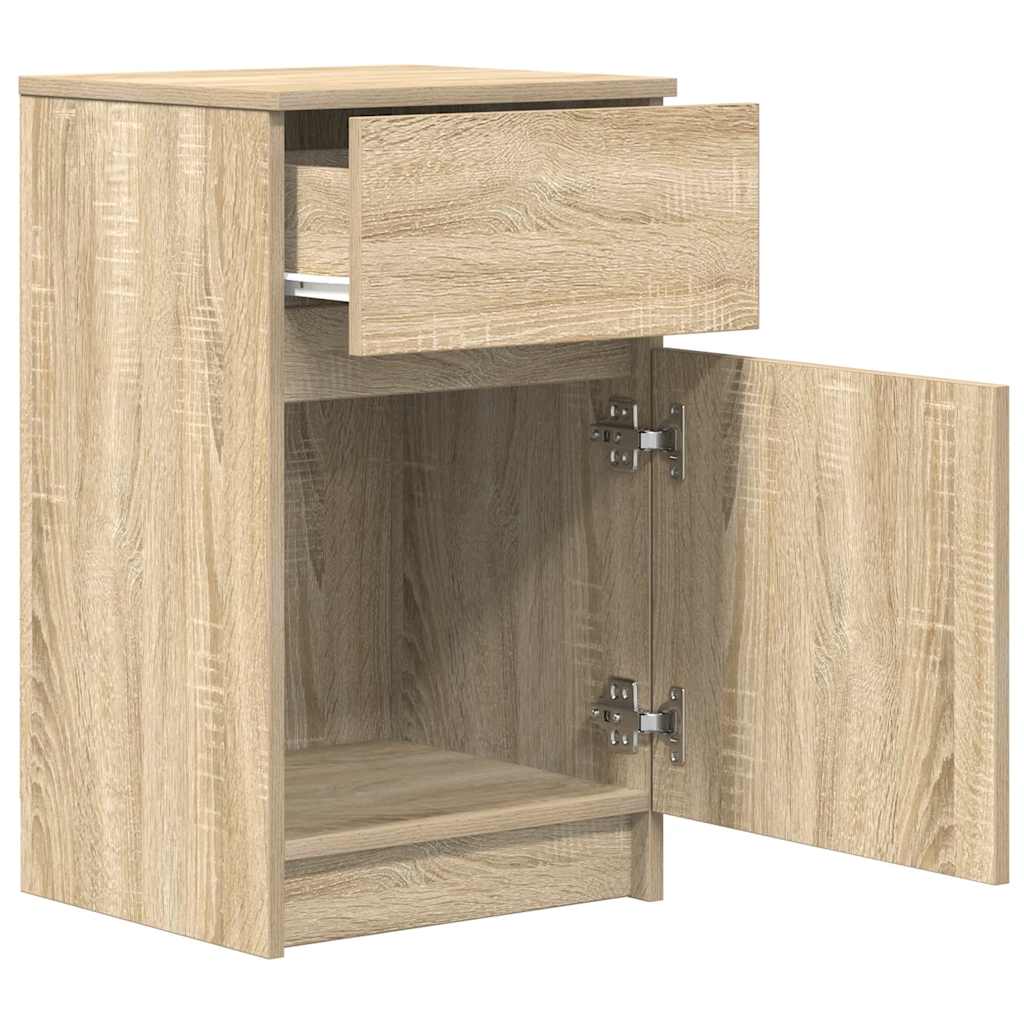 Sängbord 2 st, Sonoma ek 39x35x65 cm konstruerat trä