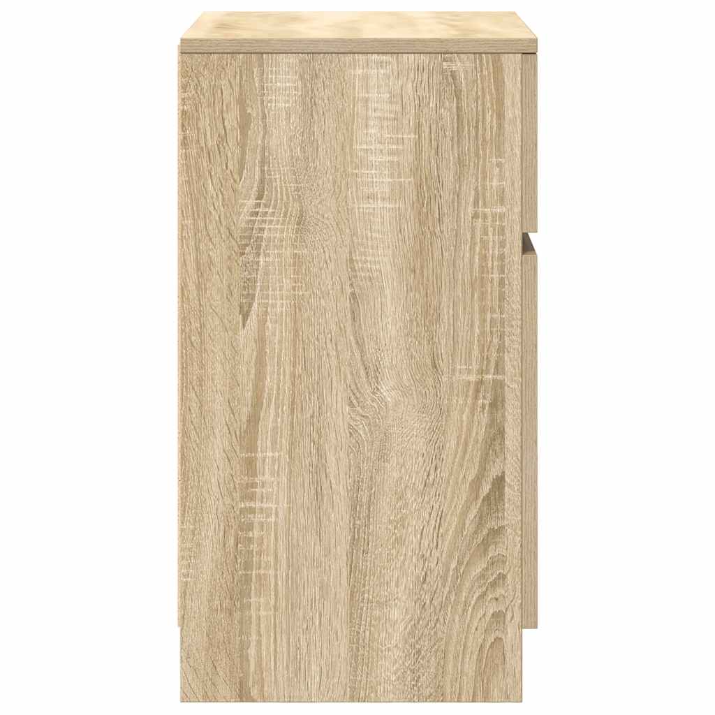 Sängbord 2 st, Sonoma ek 39x35x65 cm konstruerat trä