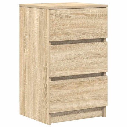 Sängbord med 3 lådor 2 st, Sonoma Ek 39x35x65 cm