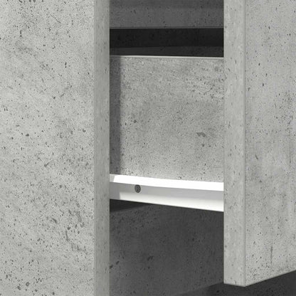 Sängbord med 3 lådor 2 st betonggrå 39x35x65 cm