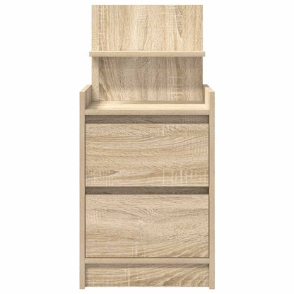 Sängbord med 2 lådor 2 st Sonoma ek 38x34x80 cm