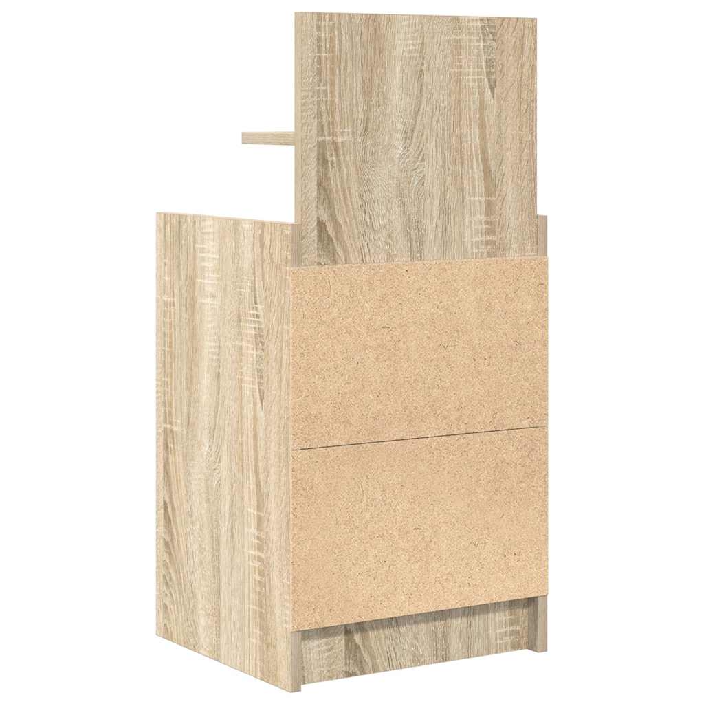 Sängbord med 2 lådor 2 st Sonoma ek 38x34x80 cm