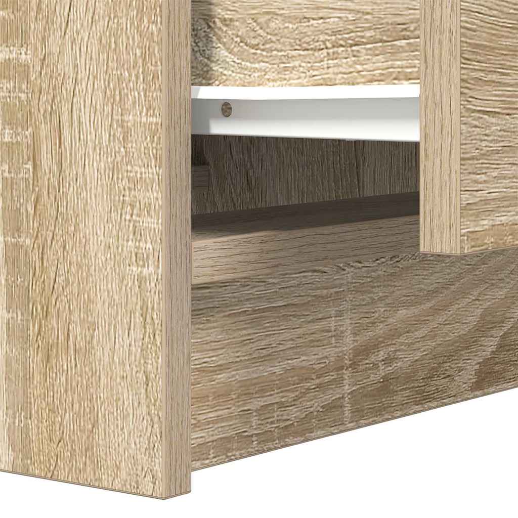Sängbord med 2 lådor 2 st Sonoma ek 38x34x80 cm