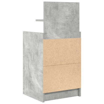Sängbord med 2 lådor 2 st betonggrå 38x34x80 cm