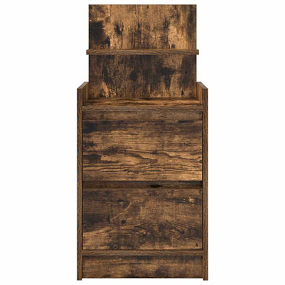 Sängbord med 2 lådor 2 st rökt ek 38x34x80 cm