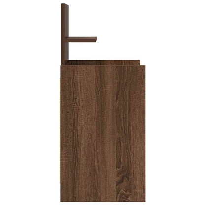 Sängbord med 2 lådor 2 st brun ek 38x34x80 cm