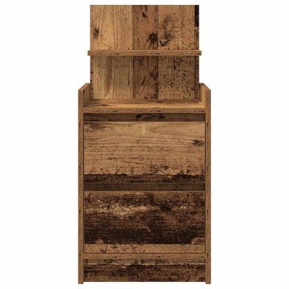 Sängbord med 2 lådor 2 st gammalt trä 38x34x80 cm
