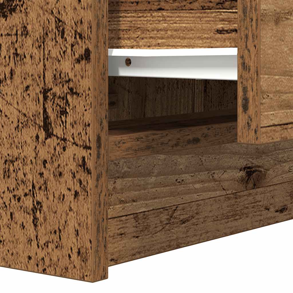 Sängbord med 2 lådor 2 st gammalt trä 38x34x80 cm