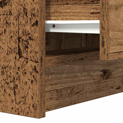 Sängbord med 2 lådor 2 st gammalt trä 38x34x80 cm