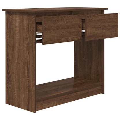 Avlastningsbord Konsollbord Brun Ek med lådor 85,5x38,5x74,5 cm