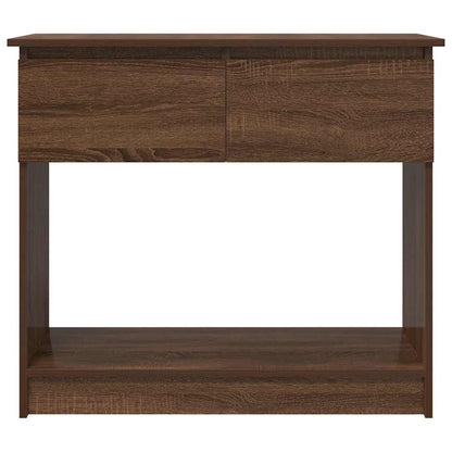 Avlastningsbord Konsollbord Brun Ek med lådor 85,5x38,5x74,5 cm