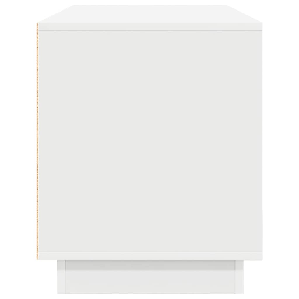 TV-Möbel Vit TV-Bänk LED-lampor 100x41x50 cm