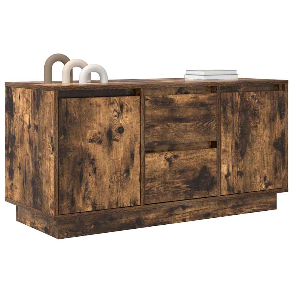 TV-Möbel Rökfärgad Ek TV-Bänk LED-lampor 100x41x50 cm