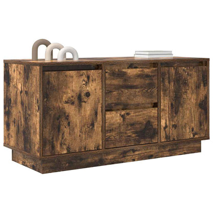 TV-Möbel Rökfärgad Ek TV-Bänk LED-lampor 100x41x50 cm