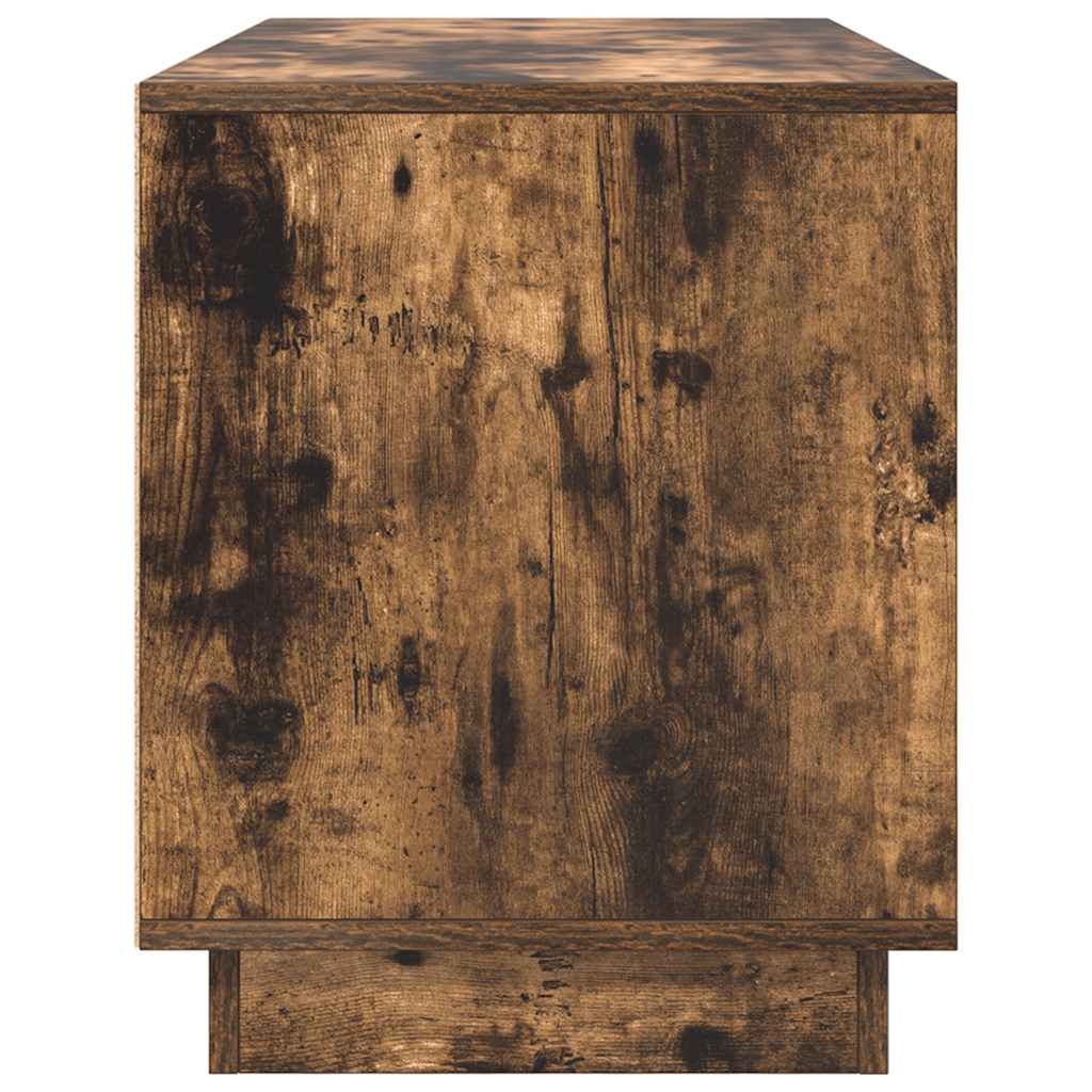 TV-Möbel Rökfärgad Ek TV-Bänk LED-lampor 100x41x50 cm