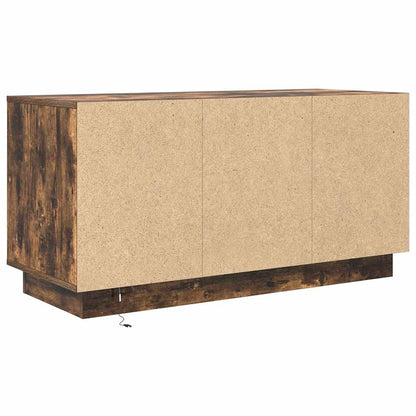 TV-Möbel Rökfärgad Ek TV-Bänk LED-lampor 100x41x50 cm