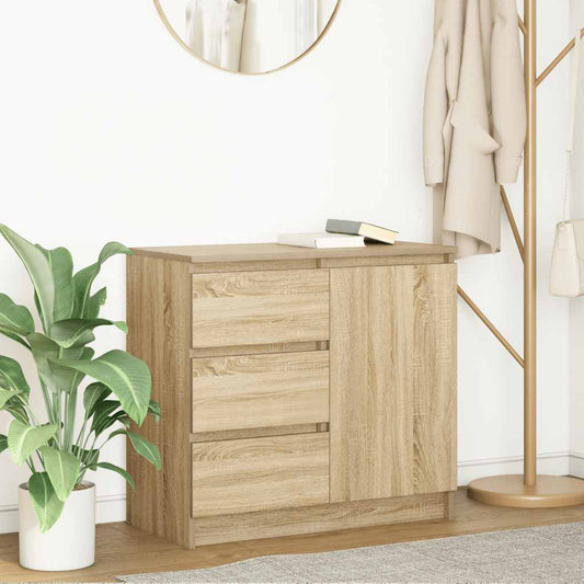 Skänk med låda sonoma ek 71x35x65 cm konstruerat trä