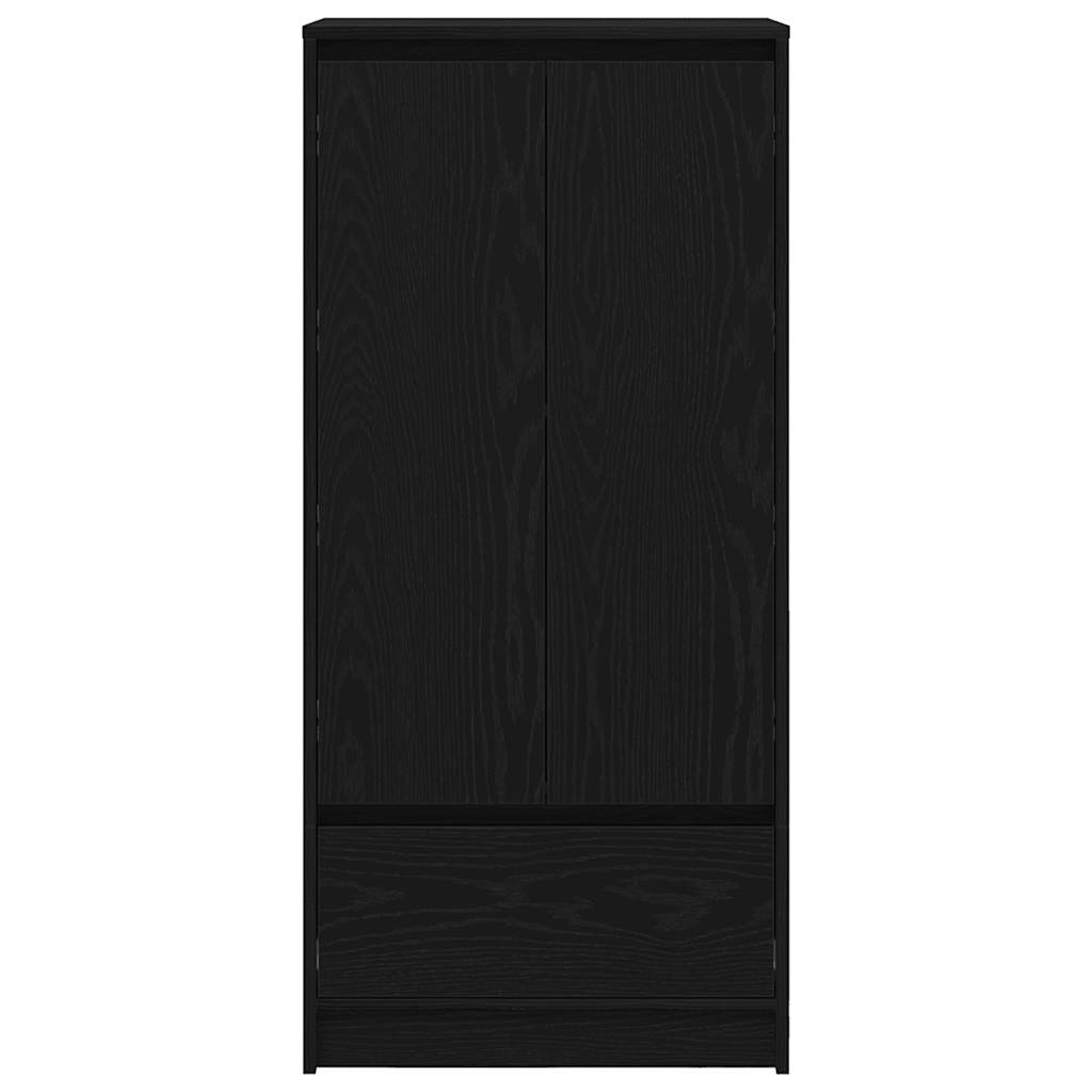 Skåp Svart Ek med låda Svart Ek 55,5x34x119,5 cm