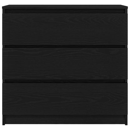 Skänk svart ek 80x35x76 cm konstruerat trä