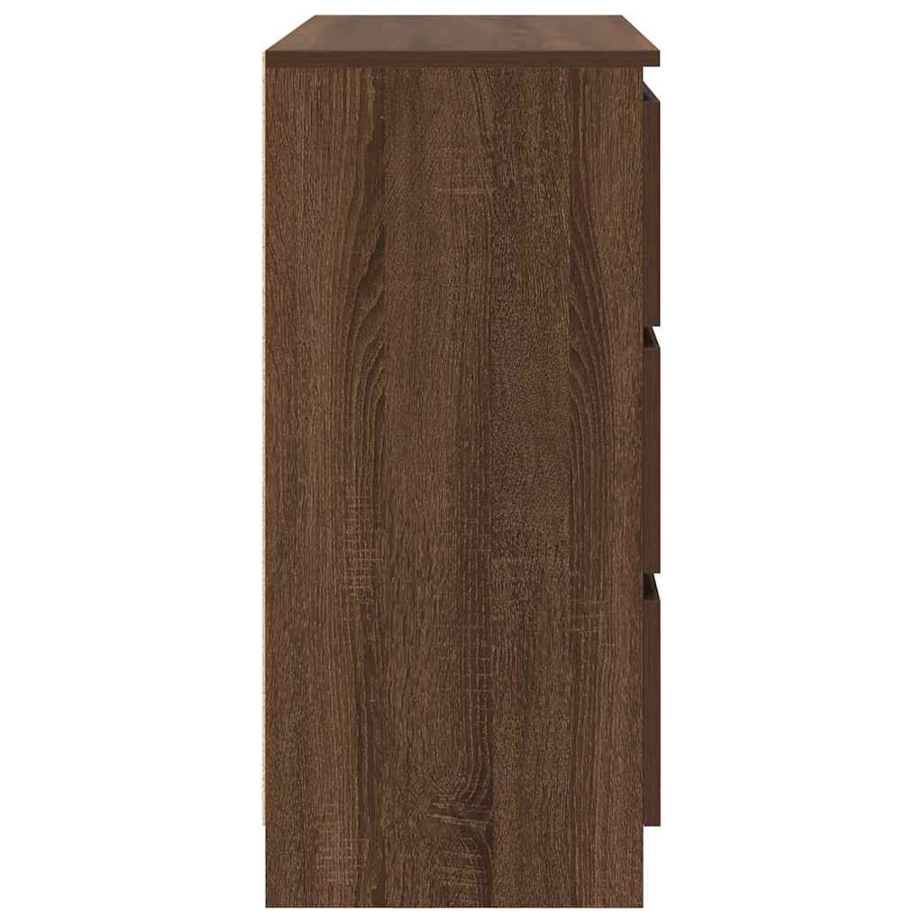 Skänk brun ek 80x35x76 cm konstruerat trä