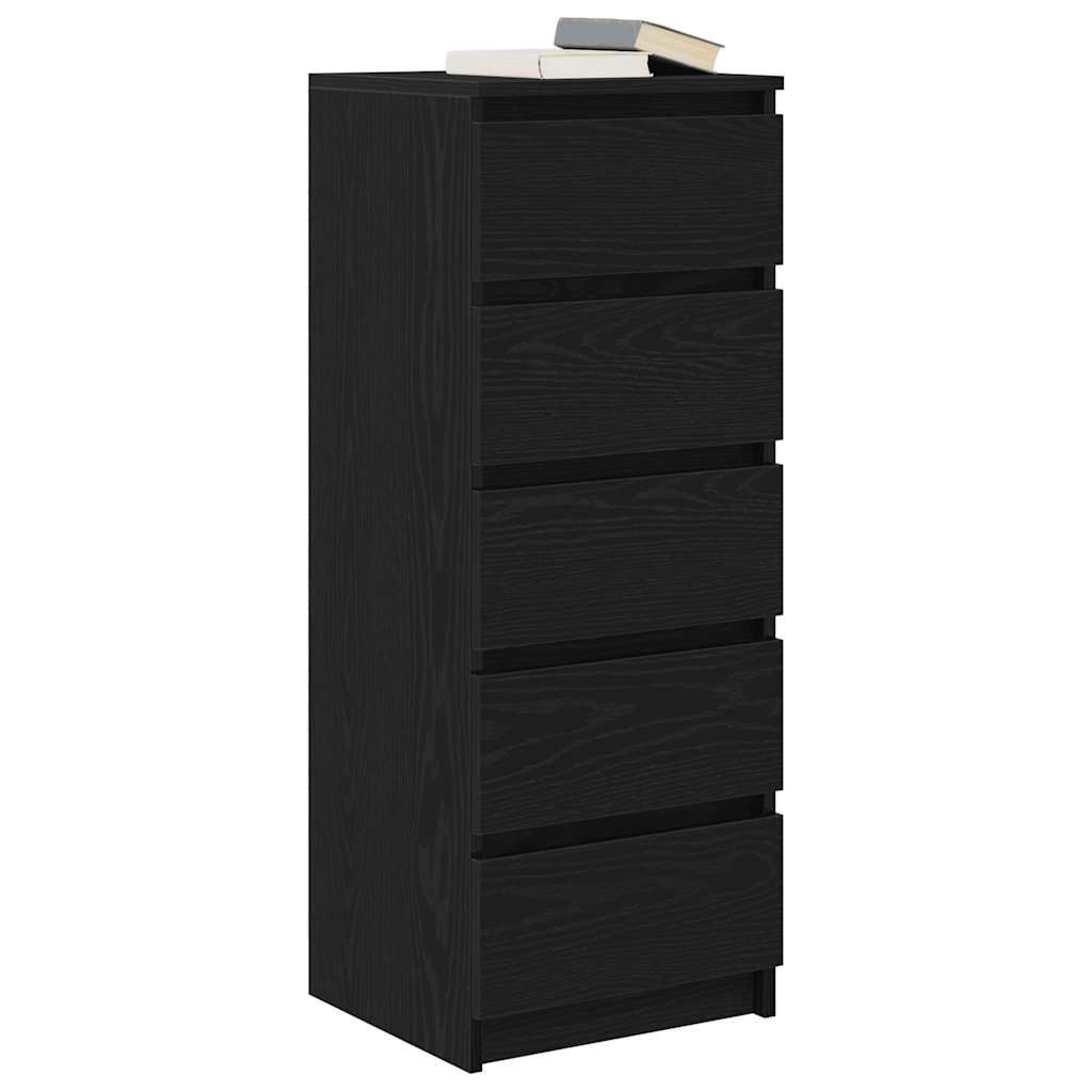 Skänk Svart Ek med lådor 37,5x35x99 cm