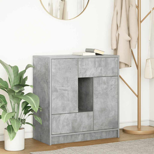 Skänk med lådor och dörrar betonggrå 70,5x34x74,5 cm