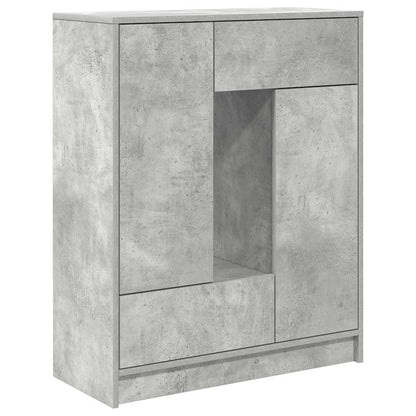 Skänk med lådor och dörrar betonggrå 73x31x90 cm