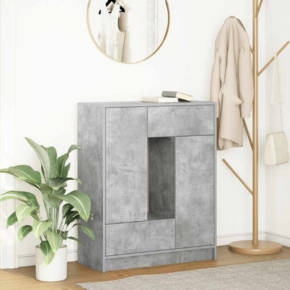 Skänk med lådor och dörrar betonggrå 73x31x90 cm