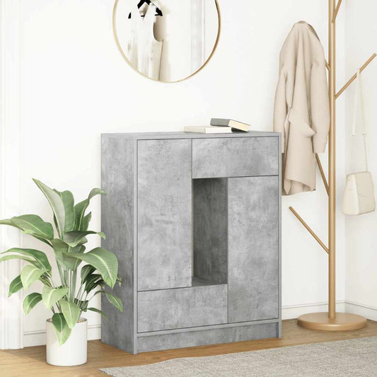 Skänk med lådor och dörrar betonggrå 73x31x90 cm