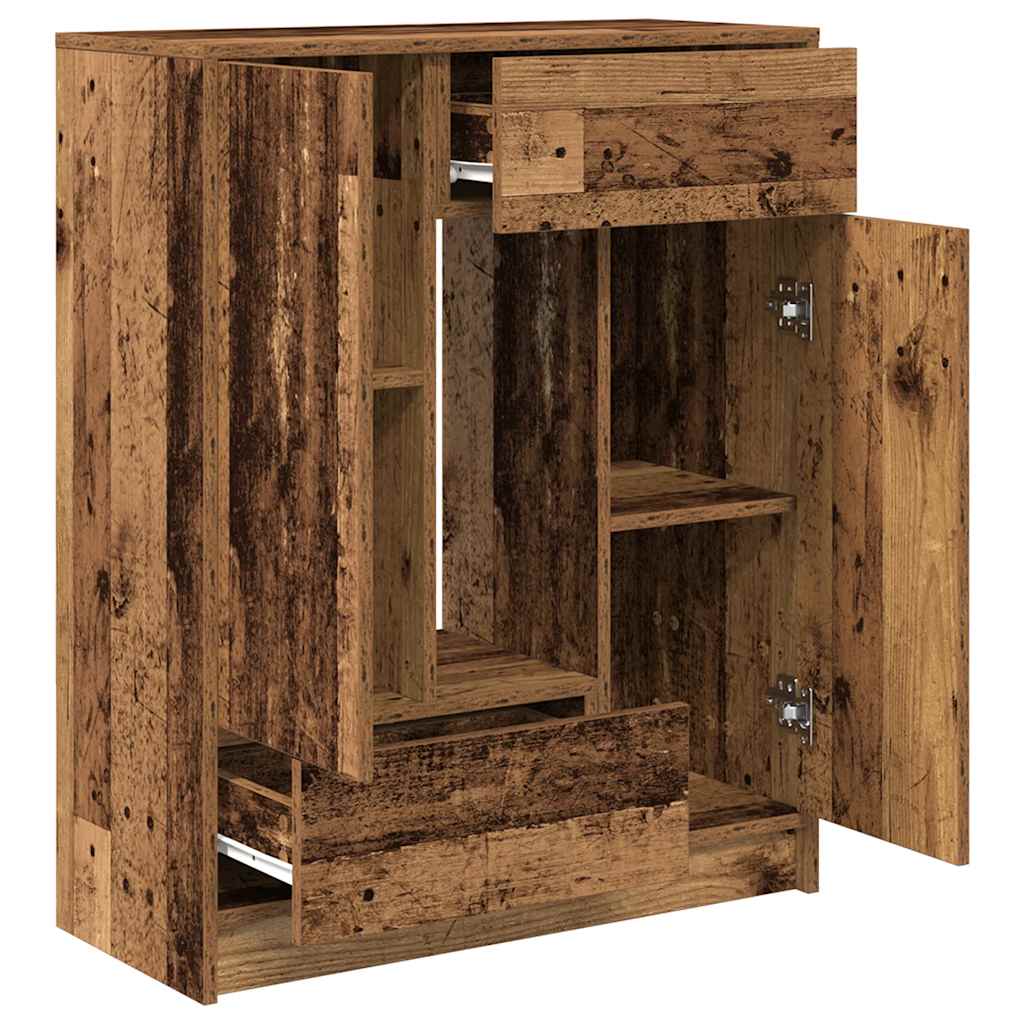 Skänk Åldrat Trä med lådor och dörrar 73x31x90 cm