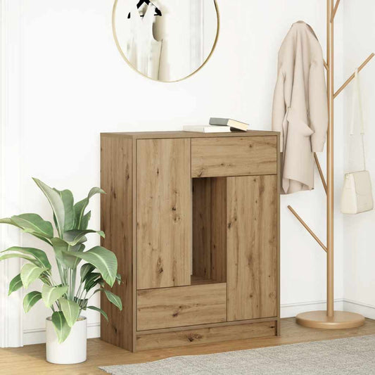 Skänk med lådor och dörrar hantverksmässig ek 73x31x90 cm