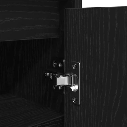 Skoställ Svart Ek Skoskåp 57x34x76 cm