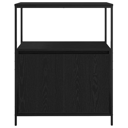 Badrumsunderskåp med hyllor Svart Ek 76,5x35x95 cm